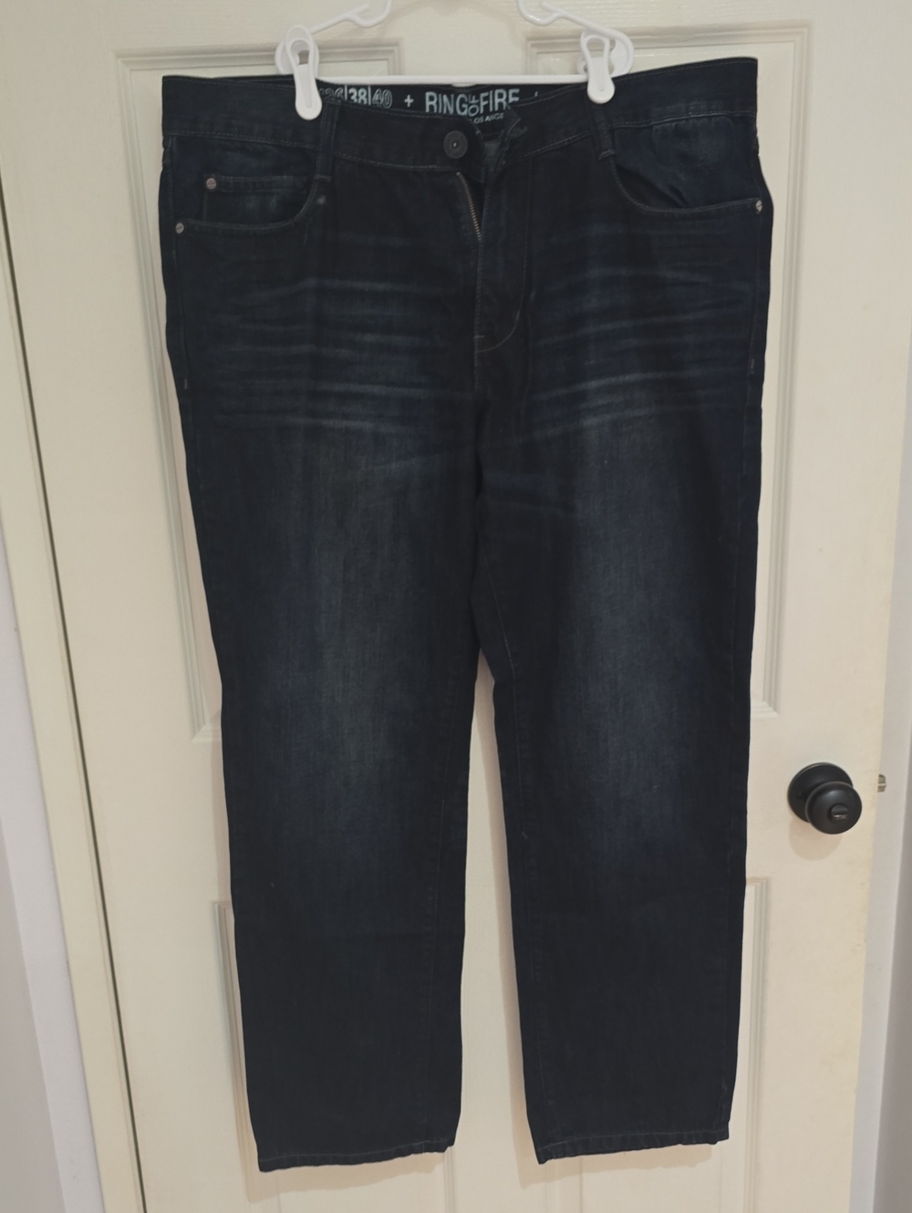 Ring of Fire Men's Straight Jeans Black Wash 38/30